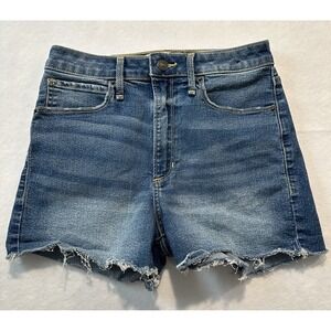 Abercrombie Fitch High Rise Short Womens Size 26 Distressed Denim Frayed Hem